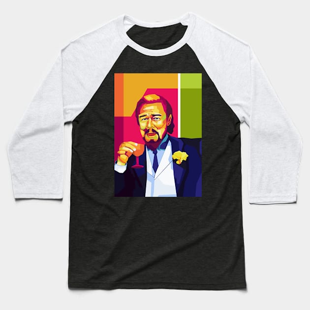 Laughing Leonardo Dicaprio Meme Pop Art Baseball T-Shirt by Kuli art